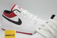 AIR JORDAN 1 LOW WHITE GYM RED GS(GRADE SCHOOL) 553560-118