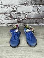 DR MARTENS BLUE CANVAS Clover Fold Down BOOTS YOUTH AIR WALK Boys 5M US/20EU