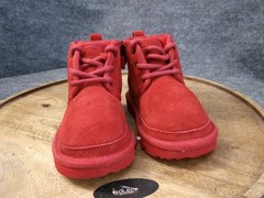 UGG Neumel II Boots Red Suede 1017320T Kids Size 8 US Sheepskin Fur Lined Chukka