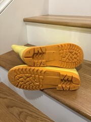 Yellow Rubber Rain Boots with Pull On Handles~Youth Kid’s~Size US 2~EUR 34