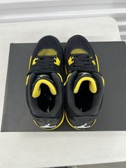 Nike Air Jordan 4 Retro Thunder Black Yellow 408452-017 GS Size 7Y Youth Size