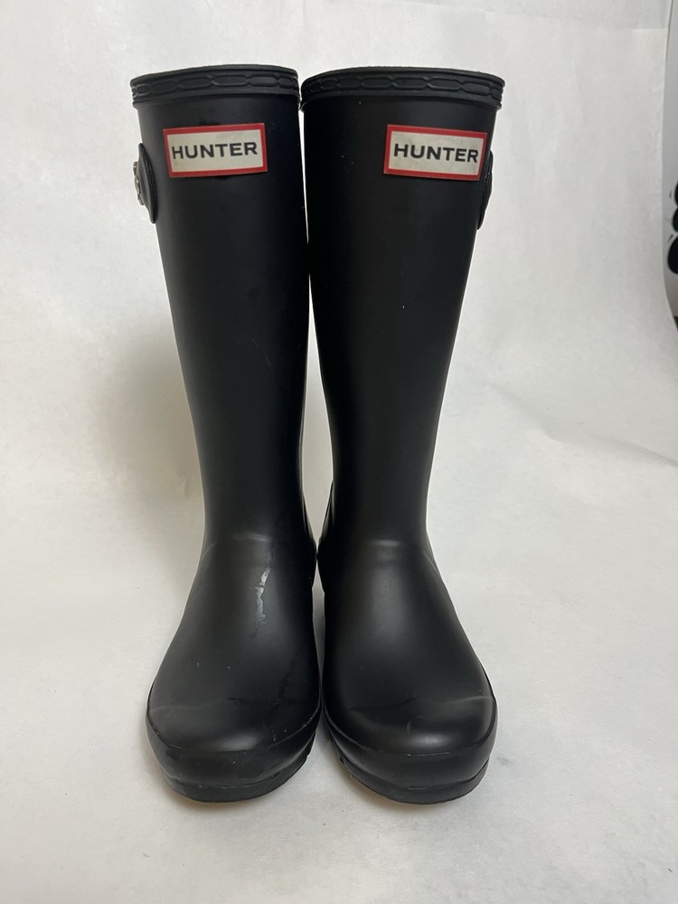 Kids Hunter Rain Boots Black Waterproof Rubber Size 1 US Classic Unisex Outdoor