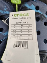Crocs Classic Blue Marbled Clog K 207464-4HQ Size J5