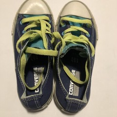 converse double tongue blue green size 11Y Low Top Lace Up