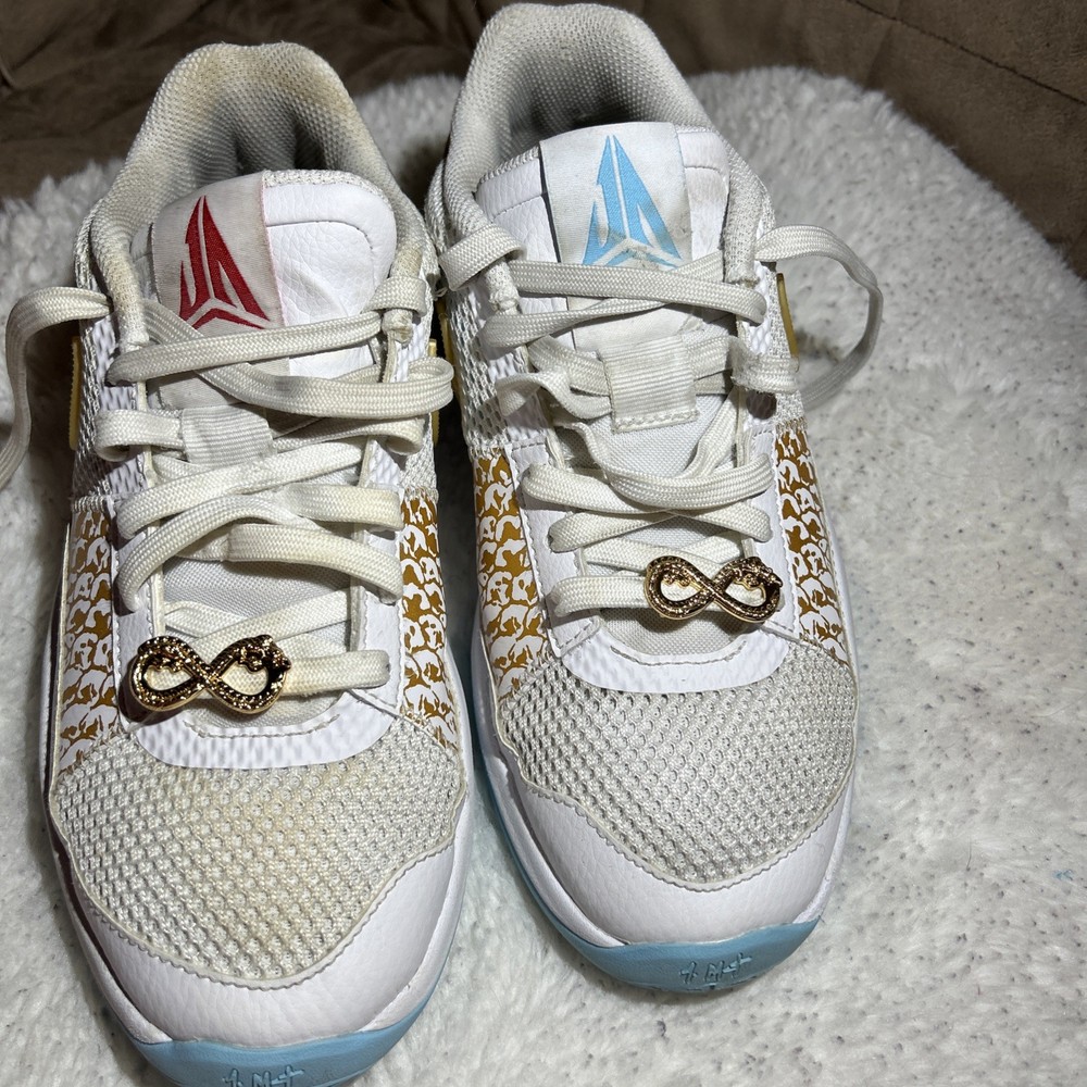 Nike JA1 JA Morant Chinese New Year White Gold Sneakers Size 5.5 Y FZ8327-103