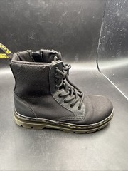 Dr. Martens Combat Boots 1460J Black Leather AirWair Side Zip Kids Size 13 US