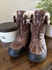 UGG Butte II Winter Brown Leather Boot Size 4 *EUC*