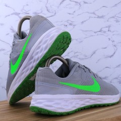 Nike Revolution 6 GS Mesh Running Low Shoes Gray Green DD1096-009 Youth Size 5Y