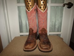 Cody James Inlay BBSC1943 Brown Pull On Square Toe Western Boots Youth Size 4 D