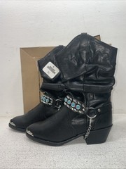 New Youth Black Smoky Mountain Cowboy Boots. 1312 Y 4.5 4 1/2. 22-79