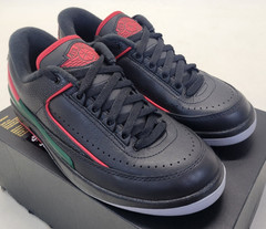 Nike Air Jordan 2 Retro Low GS „Christmas“ Black Red Green Youth Sz 6 FJ6869-006