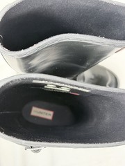 Hunter Big Kids Original Gloss Rain Boots Size 1 Black Waterproof Buckle Strap