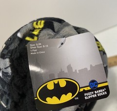 Fuzzy Babba Slipper Socks DC Batman Non Slip Warm Child’s S/M New, Tags