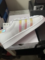 Adidas Superstar Low White Iridescent – FV3139 Big Kids GS size 6,6.5 New w Box