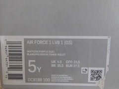 Nike Air Force 1 LV8 1 (GS) White-Dark Purple Dust Sz 5Y [DC8188-100]