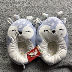 Squishmallows Shoes Kids Size 4 / 5 Blue Deer Plush Cozy Fuzzy Slippers New