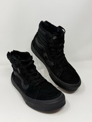 Vans Sk8-Hi Zip Triple Black High Top Suede Skate Sneakers Youth 2.0 Kids Shoes