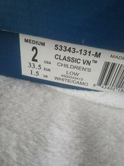 K-swiss Classic VN Camo Youth Kids Size 2 Medium – White/Camo Sneakers New w/Box