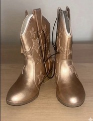 Thereabouts TH Sienna Kids Rose Gold Glitter Star Western Ankle Boots US 1M