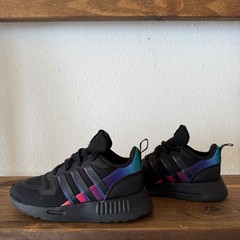 Adidas Multix Black Rainbow Gradient Sneakers Kids Size 9K HR1222