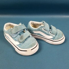Vans Aqua Blue Low Old Skool Suede Skate Shoes Toddler Sz 4.0