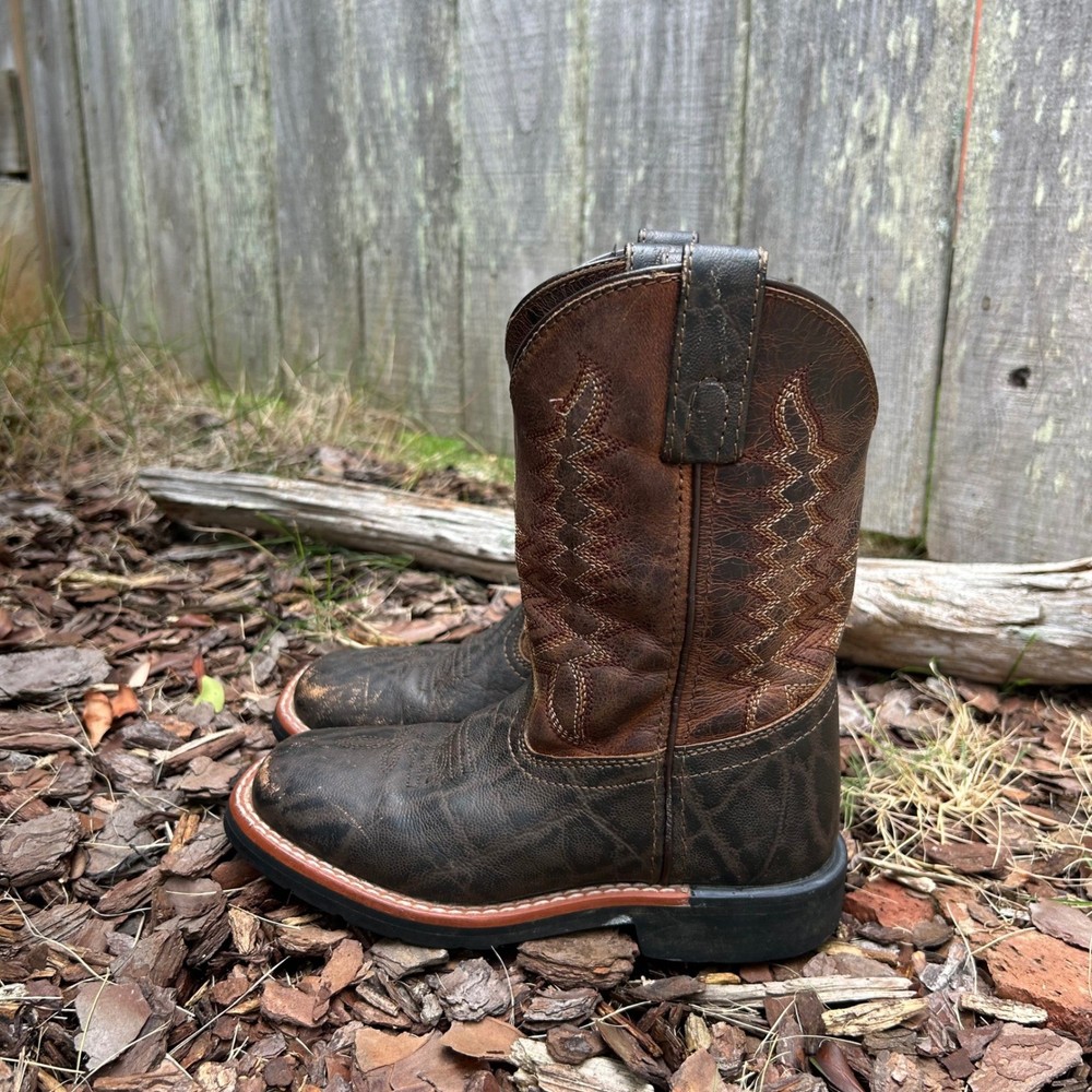 Dan Post Childrens Brown Leather Western Cowboy Boots PC2945 Size 12.5D