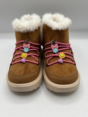 Carter’s Girls Charmaine Faux Fur Boots Brown Pink Charms Size 9M NWT