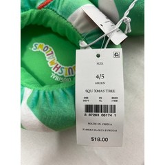 Squishmallows Christmas Tree Plush Slippers Green Holiday Kids Size 4/5 NEW