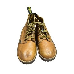 Dr Doc Martens Brown Camel Leather Air Wair Boots Bouncing Soles Youth Sz 2