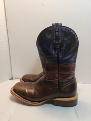 Justice Tin Haul Boots Kids Size 3 American Flag Captain America Pattern