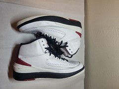 Air Jordan 2 Retro White/Black Sneakers Heavily Used Size 6.5Y No Box