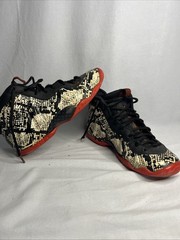 Nike Little Posite One Snakeskin Black White Orange High Top US 4.5Y PT