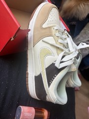 Nike Dunk Low (GS) 6.5Y Beige/White Leather Low Top Sneaker HQ3474-171