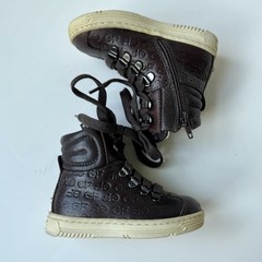 Gianfranco GF Ferre Embossed Leather Baby Boots Unisex EU 20 US 4.5 Brown Italy