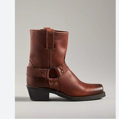 Frye Kids Harness Pull On Boots Cognac Leather Square Toe Brown US 2 EU 33 Rodeo