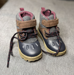 Carter’s Unisex Kids Ankle Boots Brown Gray Navy Lace Up Logo US 5