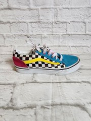 VANS OLD SKOOL Kids Unisex Multicolor Checker Suede Sneakers Shoes Size 3