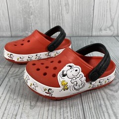 Crocs Size 6c Toddler Infant Peanuts Fun Lab Kids Snoopy Woodstock Red Rare