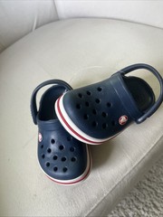 Crocs Children’s Classic Clogs Blue, White, Red Size 6