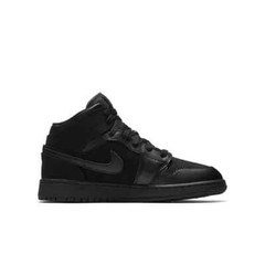 Nike Jordan 1 Mid Triple Black GS 2018 (554725-050) Grade School Size 4Y-7Y