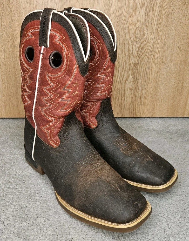 Durango Lil‘ Rebel Pro Red Square Toe Cowboy Youth Mens Size 7 Defects Read