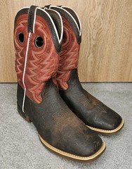 Durango Lil‘ Rebel Pro Red Square Toe Cowboy Youth Mens Size 7 Defects Read