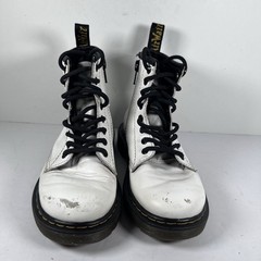 Dr. Doc Martens 1460J Lace Up White Combat Boots Youth Size 12