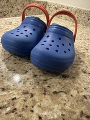 Crocs Classic Lined Clogs Shoes Big Kids Blue Blue/green/orange Size J4