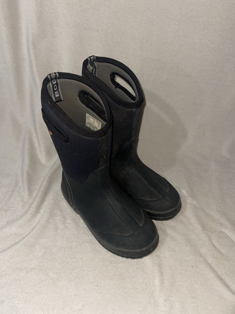 Bogs Classic High HA Waterproof Rain Boots Black Unisex Kids US 5 EU 38 Pull On