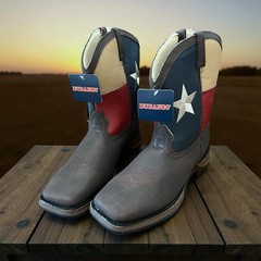 Durango Big Kids Size 6.5 8″ Texas Flag Brown Boots USA Lil’ BT246 New
