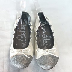 Sam Edelman Farrah White Cap Toe Ballet Flats Sz 4
