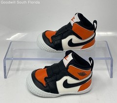Authentic Nike Kids Jordan 1 Crib Bootie Orange White Black Sneaker Shoes Sz 2C