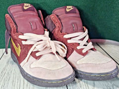 👟 Nike Dunk High GS 6Y Deep Burgundy Gold Pink 316604-671 2008 Shoes Sneaker👟