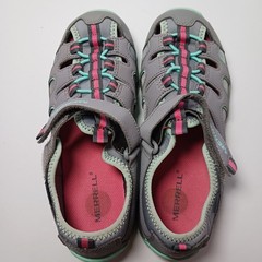 Merrell Big Kid’s Hydro H2O Hiker Sandal in Grey/Turquoise MY57961 Size 5 M